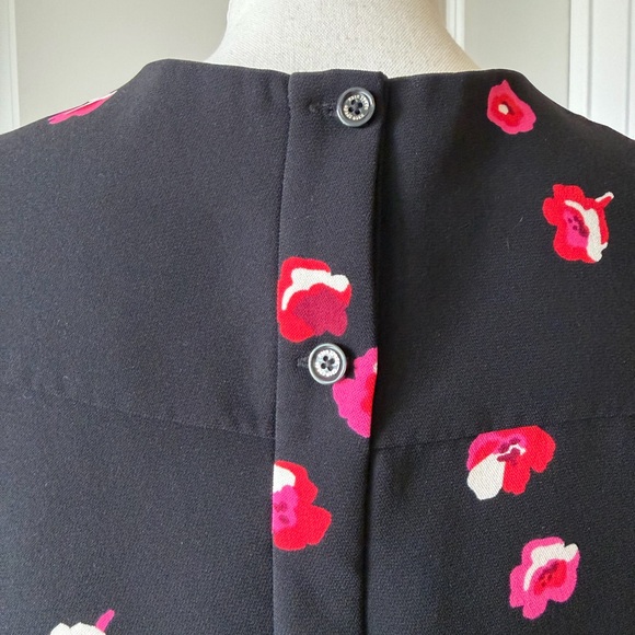 kate spade Black Top with Pink and Red Floral Accents - Picture 3 of 5